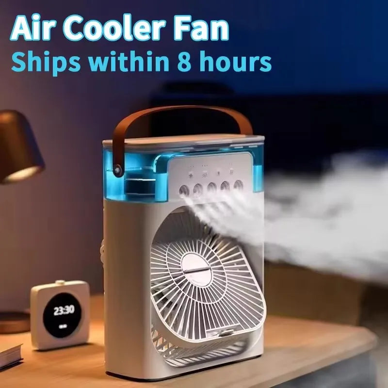 2025 portable three in one fan, air conditioner, small household air cooler, night LED light, humidifier, air conditioner, house