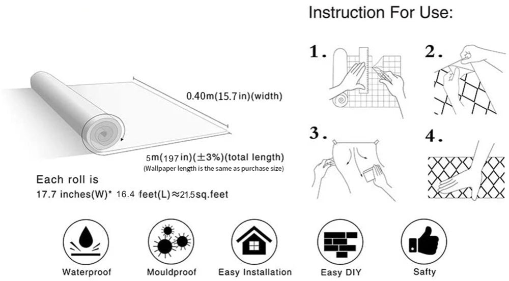 Marble Kitchen Oil-Proof Film Stove Waterproof Moisture-Proof