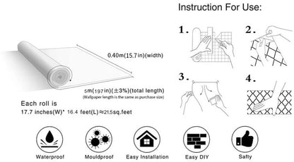 Marble Kitchen Oil-Proof Film Stove Waterproof Moisture-Proof