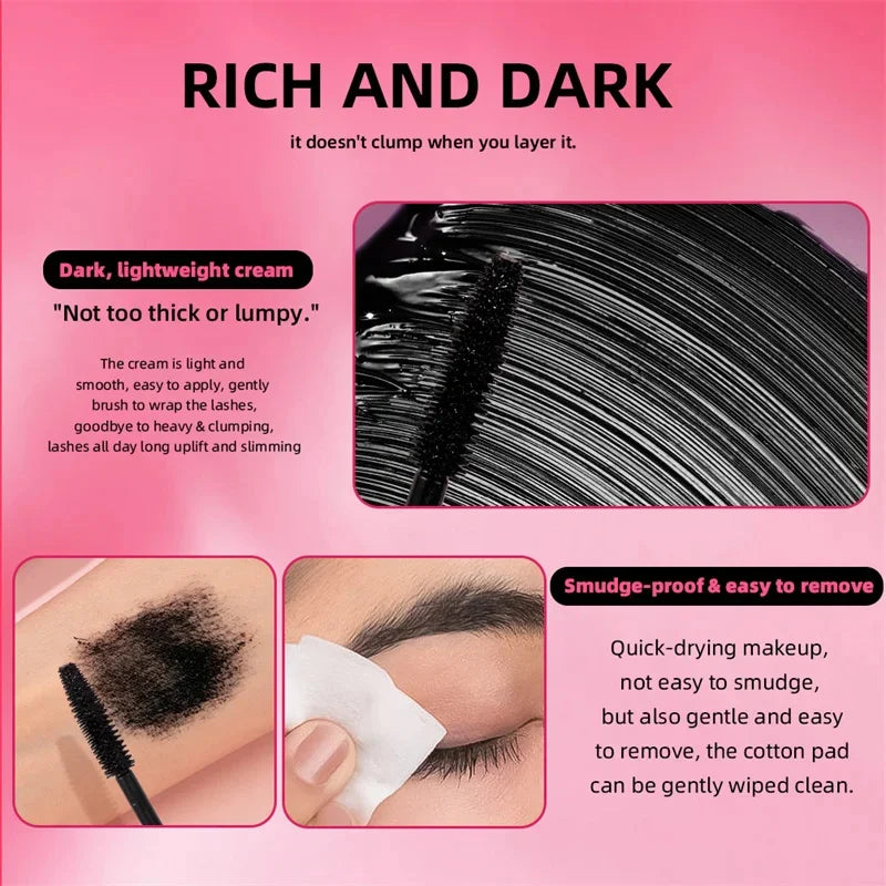 Eyelashes Lengthening Mascara Waterproof Long Lasting Silky Lash Black Eyelashes