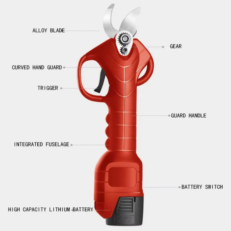 Electric Pruning Scissors Shears Professional Cordless Electric Pruning Battery Powered Tree Branch Pruner Electric Garden Tools