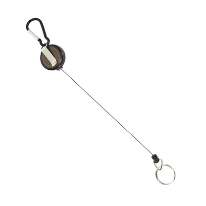 Lot 2 Badge Holder Winder Holder Keychain Retractable Carabiner Belt Clip ID Card Card Holder-Black