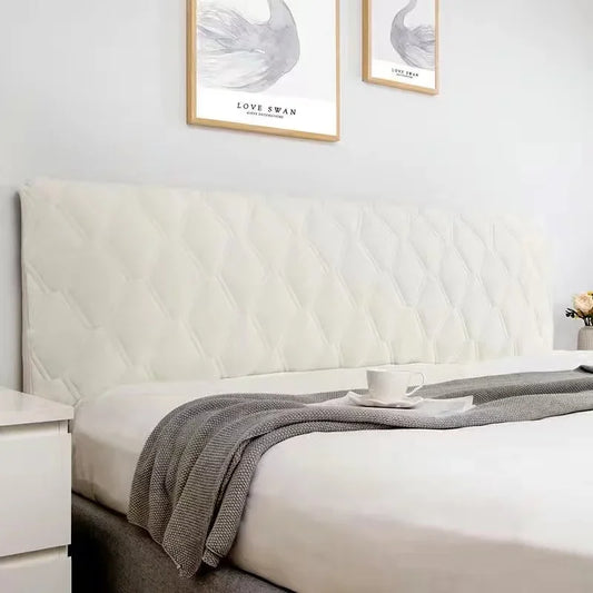 Modern Solid Color Gray Thicken Quilted Short Plush Headboard Cover Soft Velvet All-inclusive Bed Head Cover