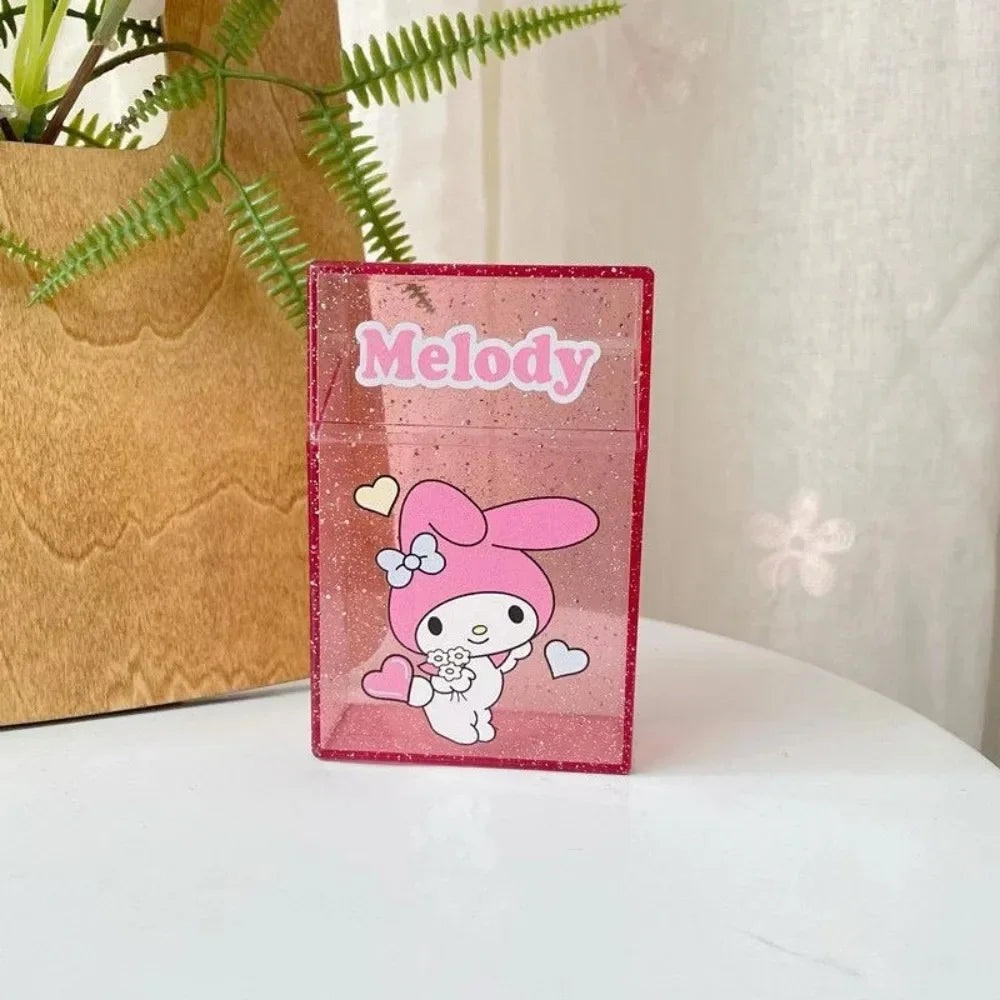 Cute Kuromi Cigarette Case , Hello Kitty Cinnamoroll Melody Anti-Crush Protection Smoking Card Photo Storage Box Girl's Gifts