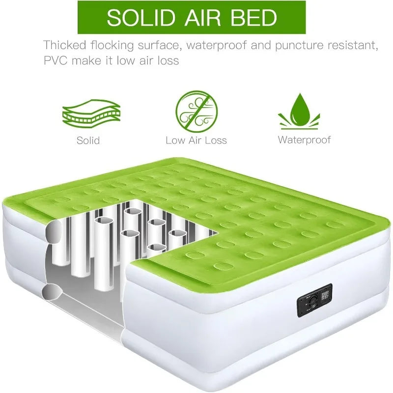 Size Air Mattress with Built in Pump Raised Inflatable Bed