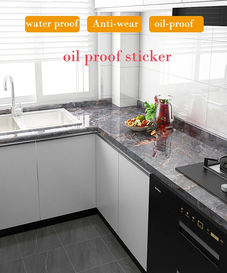 Marble Kitchen Oil-Proof Film Stove Waterproof Moisture-Proof