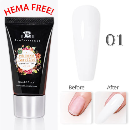 Poly Nail Gel 30ML Acrylic Gel Finger Extension Transparent Jelly Nail Art Extension Quick Building Soak Off UV