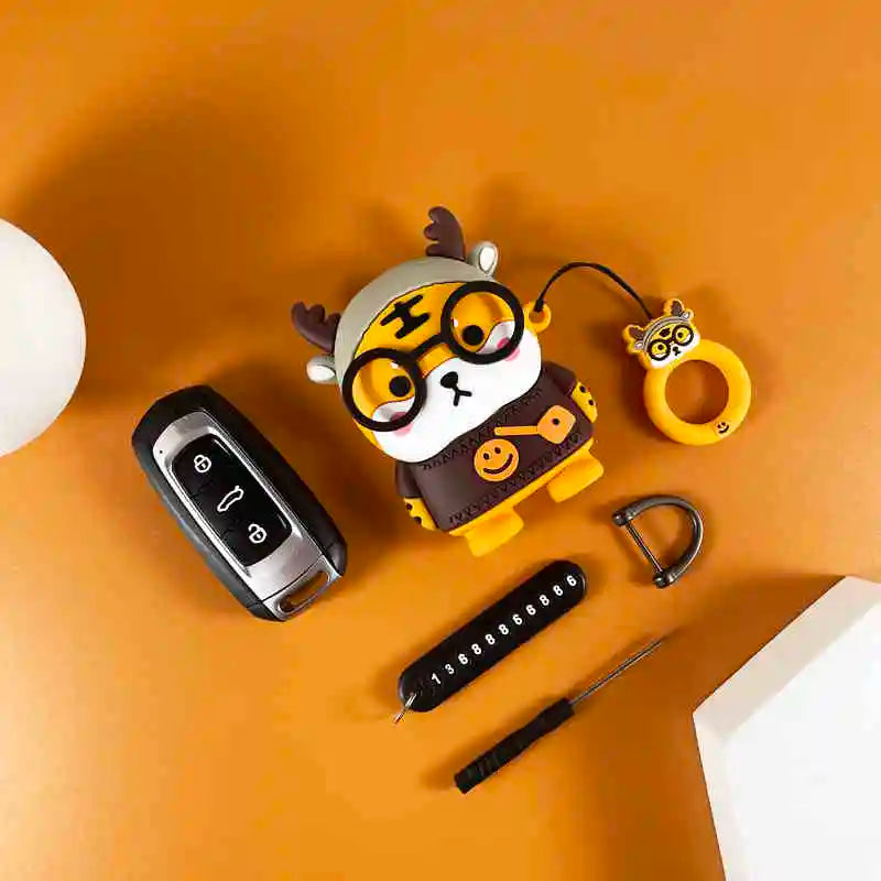 Cute Tiger Dinosaur Panda Car Key Covers Accessories