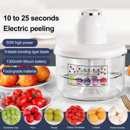 Rechargeable Fruit Peeler Automatic Electric Grape Peeler Machine for Grapes Cherry Tomatoes Garlic Rechargeable Brushless Motor