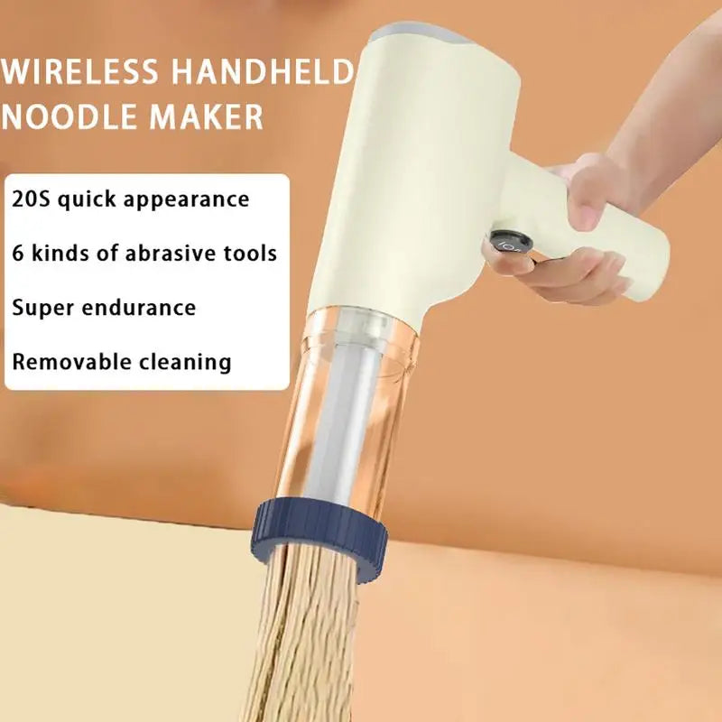 Handheld Electric Noodle Machine Cordless Noodle Press Automatic Pasta Maker with 6 Moulds Kitchen Smart Noodle Maker