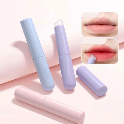 Soft Silicone Lip Brush With Dust Proof Cover Round Head Lipstick Applicator