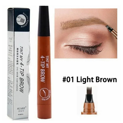 5 Colors Eyebrow Pencil Waterproof 4 Fork Tip Eyebrow Tattoo Pencil