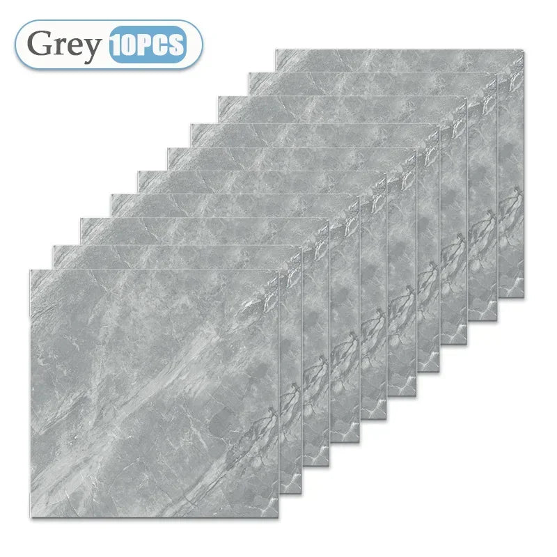 10/20/40PCS Simulated Thick Marble Tile Wall Sticker PVC Waterproof Self-adhesive Living Room Toilet Kitchen Home Floor Sticker