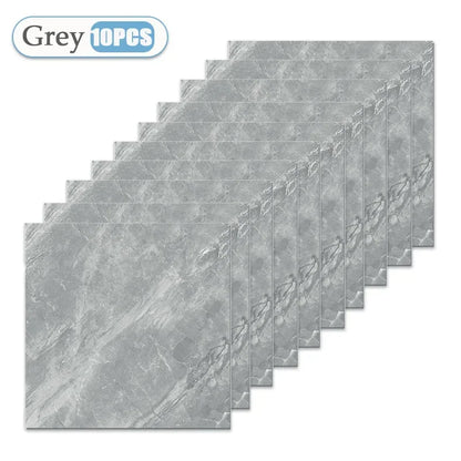 10/20/40PCS Simulated Thick Marble Tile Wall Sticker PVC Waterproof Self-adhesive Living Room Toilet Kitchen Home Floor Sticker