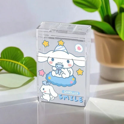 Cute Kuromi Cigarette Case , Hello Kitty Cinnamoroll Melody Anti-Crush Protection Smoking Card Photo Storage Box Girl's Gifts