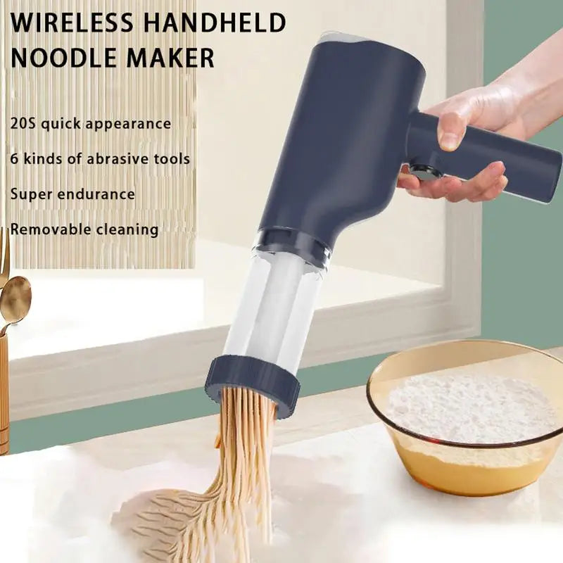 Handheld Electric Noodle Machine Cordless Noodle Press Automatic Pasta Maker with 6 Moulds Kitchen Smart Noodle Maker