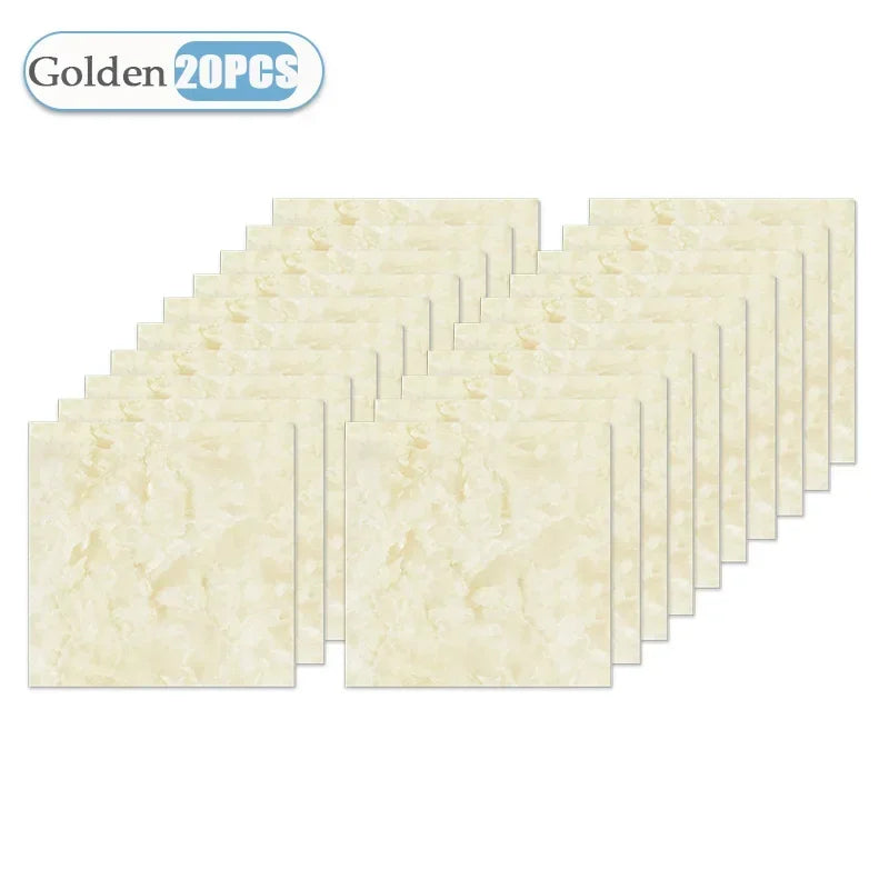 10/20/40PCS Simulated Thick Marble Tile Wall Sticker PVC Waterproof Self-adhesive Living Room Toilet Kitchen Home Floor Sticker