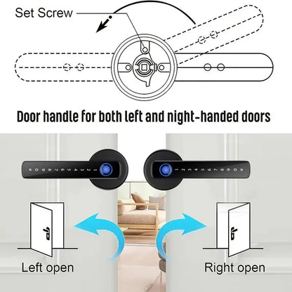 Smart Door Lock Handle With Fingerprint Key card Digital Door Lock Keypad Key Entry electronic lock Do Brasil Sem taxas