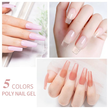 Poly Nail Gel 30ML Acrylic Gel Finger Extension Transparent Jelly Nail Art Extension Quick Building Soak Off UV
