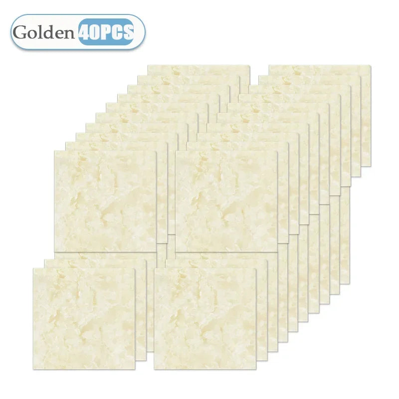 10/20/40PCS Simulated Thick Marble Tile Wall Sticker PVC Waterproof Self-adhesive Living Room Toilet Kitchen Home Floor Sticker