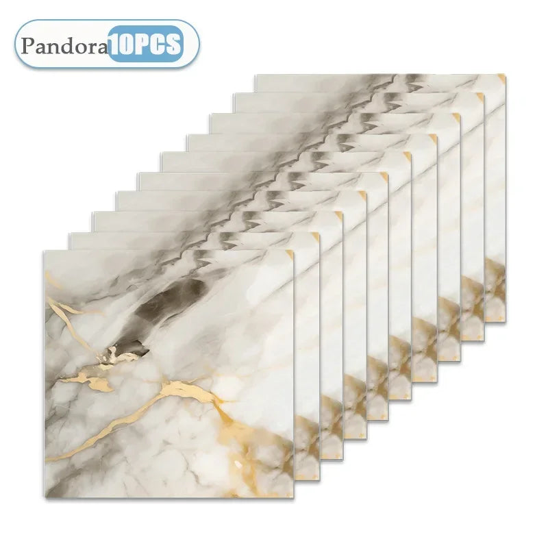 10/20/40PCS Simulated Thick Marble Tile Wall Sticker PVC Waterproof Self-adhesive Living Room Toilet Kitchen Home Floor Sticker