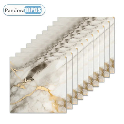 10/20/40PCS Simulated Thick Marble Tile Wall Sticker PVC Waterproof Self-adhesive Living Room Toilet Kitchen Home Floor Sticker