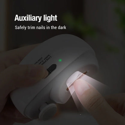 Electric Nail Clippers With Light Automatic Anicure Trimmer Adult Baby Fingernail Toe Scissors Pedicure Polishing Nails Cutter