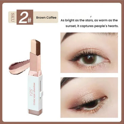Velvet gradient two-color eye shadow stick magic gradient one-touch molding two-color