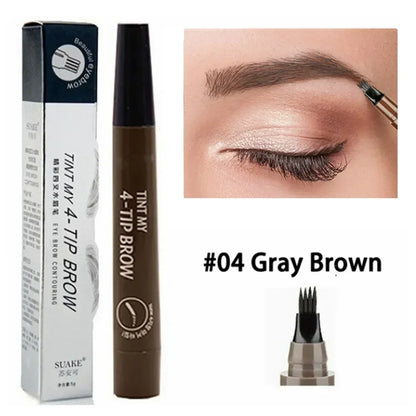 5 Colors Eyebrow Pencil Waterproof 4 Fork Tip Eyebrow Tattoo Pencil