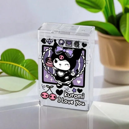 Cute Kuromi Cigarette Case , Hello Kitty Cinnamoroll Melody Anti-Crush Protection Smoking Card Photo Storage Box Girl's Gifts