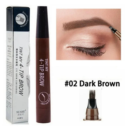 5 Colors Eyebrow Pencil Waterproof 4 Fork Tip Eyebrow Tattoo Pencil
