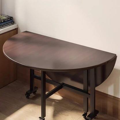 Folding Round Center Table Sedentary Household Dining Movable Large With Turntable Apartment Rooms Kitchen Furniture