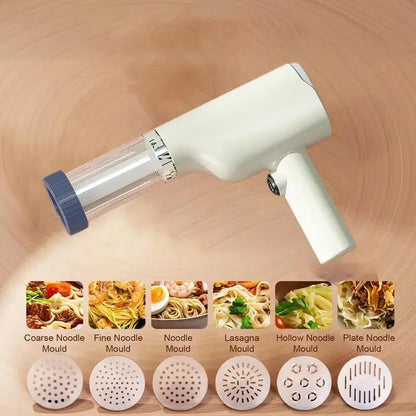 Handheld Electric Noodle Machine Cordless Noodle Press Automatic Pasta Maker with 6 Moulds Kitchen Smart Noodle Maker