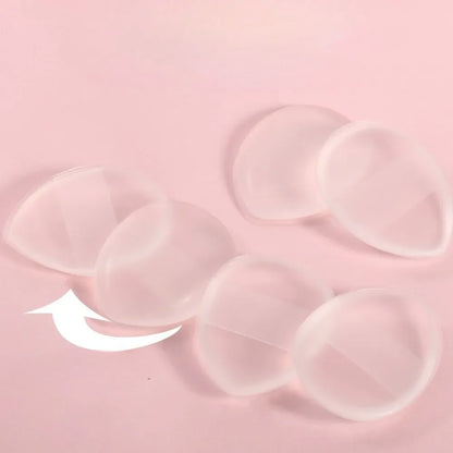 1/6pcs Mini Silicone Fingertips Powder Puff Transparent No Powder Eating Powder Cosmetic Puff Reusable Makeup Tool Jelly Puff