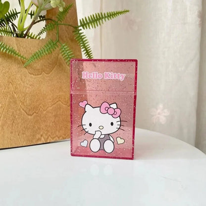 Cute Kuromi Cigarette Case , Hello Kitty Cinnamoroll Melody Anti-Crush Protection Smoking Card Photo Storage Box Girl's Gifts