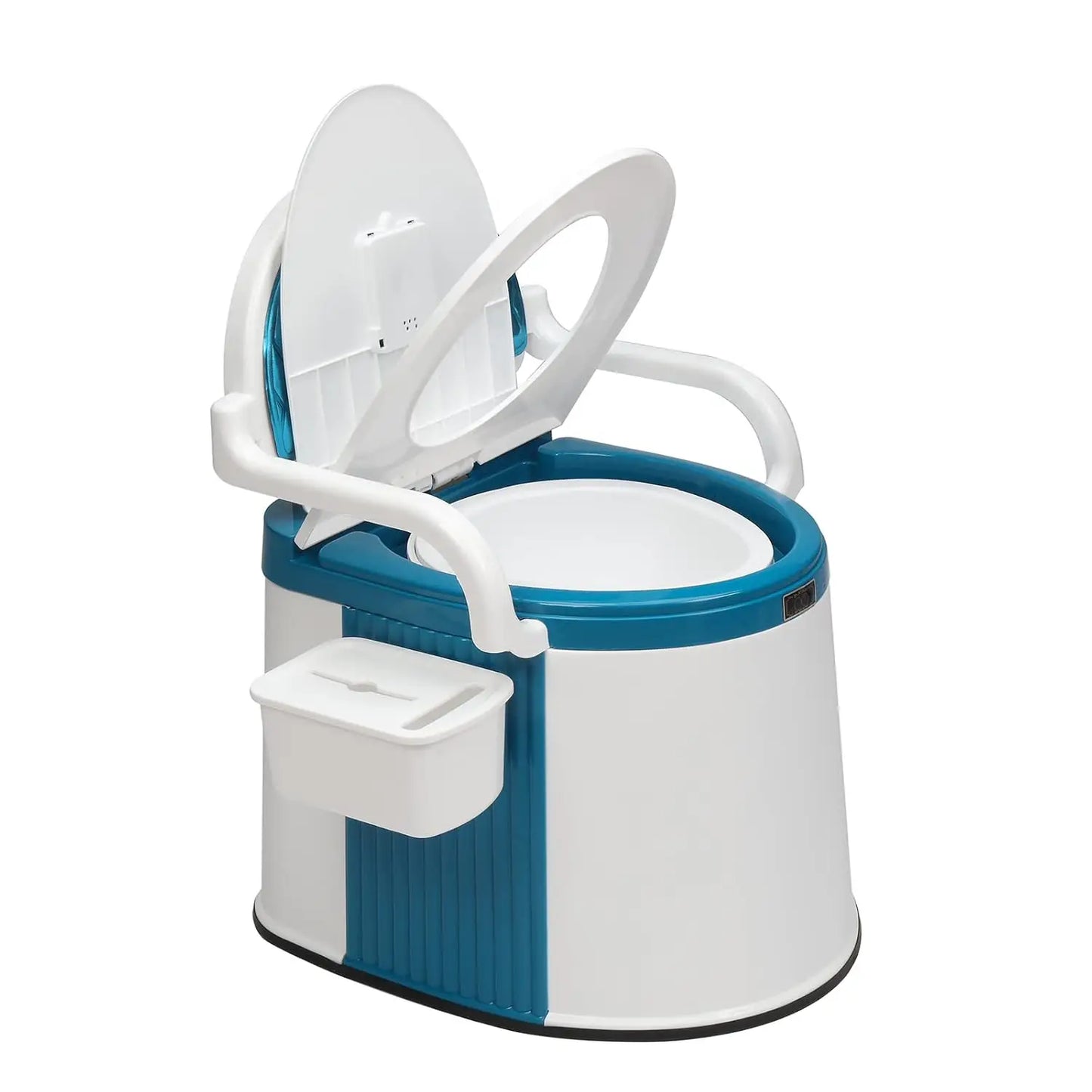 Toilet | Back & Handrail Design Commode with 5 Gallon Bucket Inner, Camping RV Toilet for Adult, Kids, Home, Boa