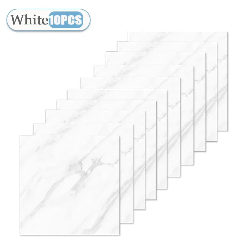 10/20/40PCS Simulated Thick Marble Tile Wall Sticker PVC Waterproof Self-adhesive Living Room Toilet Kitchen Home Floor Sticker