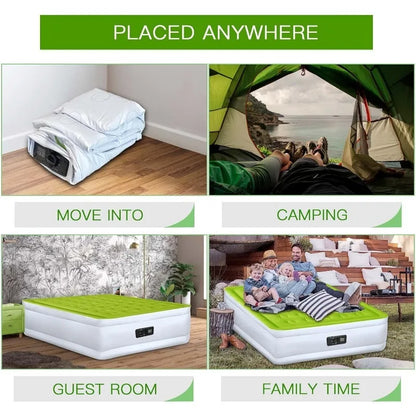 Size Air Mattress with Built in Pump Raised Inflatable Bed