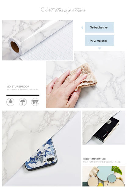 Marble Kitchen Oil-Proof Film Stove Waterproof Moisture-Proof
