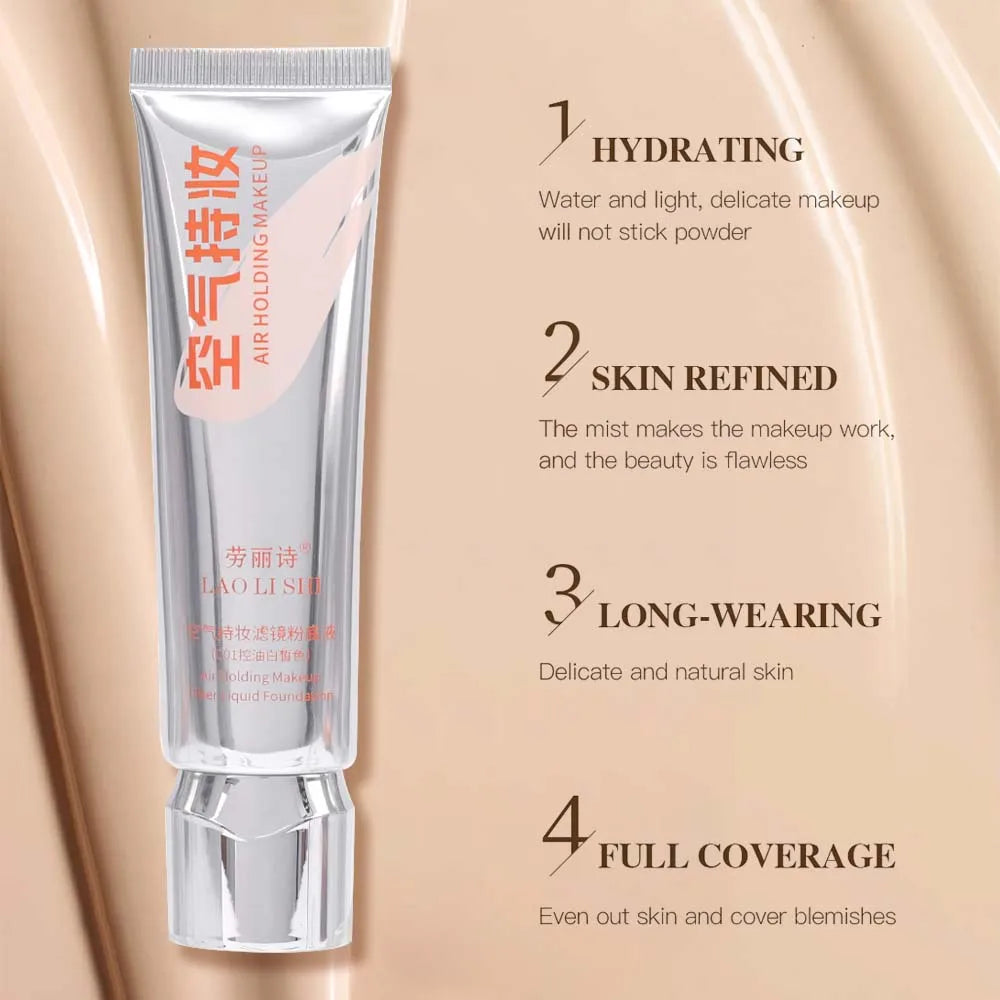 Long-lasting Liquid Foundation Smooth Texture Moisturizing Cover Acne Dark Circles Foundation Brightening Face Concealer Makeup