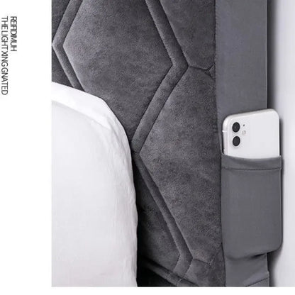 Modern Solid Color Gray Thicken Quilted Short Plush Headboard Cover Soft
