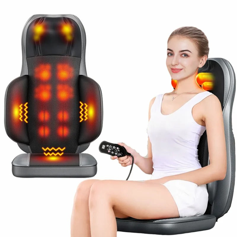 Electric Massage Chair Cushion with Heat – Full Body, Neck, Back & Waist Vibrating Massage Pad – Perfect Gift for Parents & Loved Ones