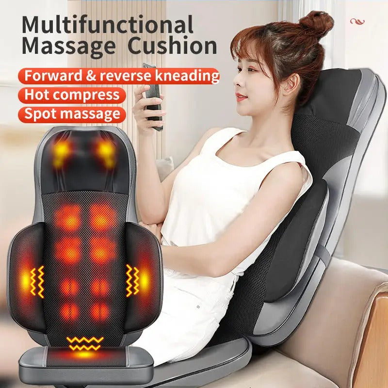 Electric Massage Chair Cushion with Heat – Full Body, Neck, Back & Waist Vibrating Massage Pad – Perfect Gift for Parents & Loved Ones